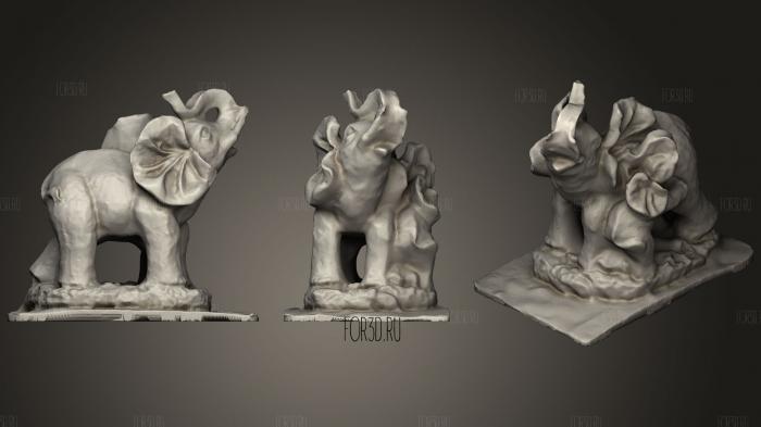 Elephants stl model for CNC